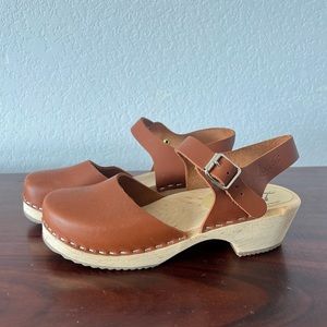 NEW - Lotta From Stockholm: Swedish Low Wood Brown Oiled Nubuck Leather Clogs